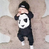 New 2018 autumn spring baby boy girl rompers fashion cotton black long sleeve panda pattern  newborn neutral baby clothes