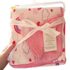 Baby Blanket New Brand Thicken Double Layer Coral Fleece Infant Swaddle Envelope Stroller Wrap For Newborn Baby Bedding Blankets