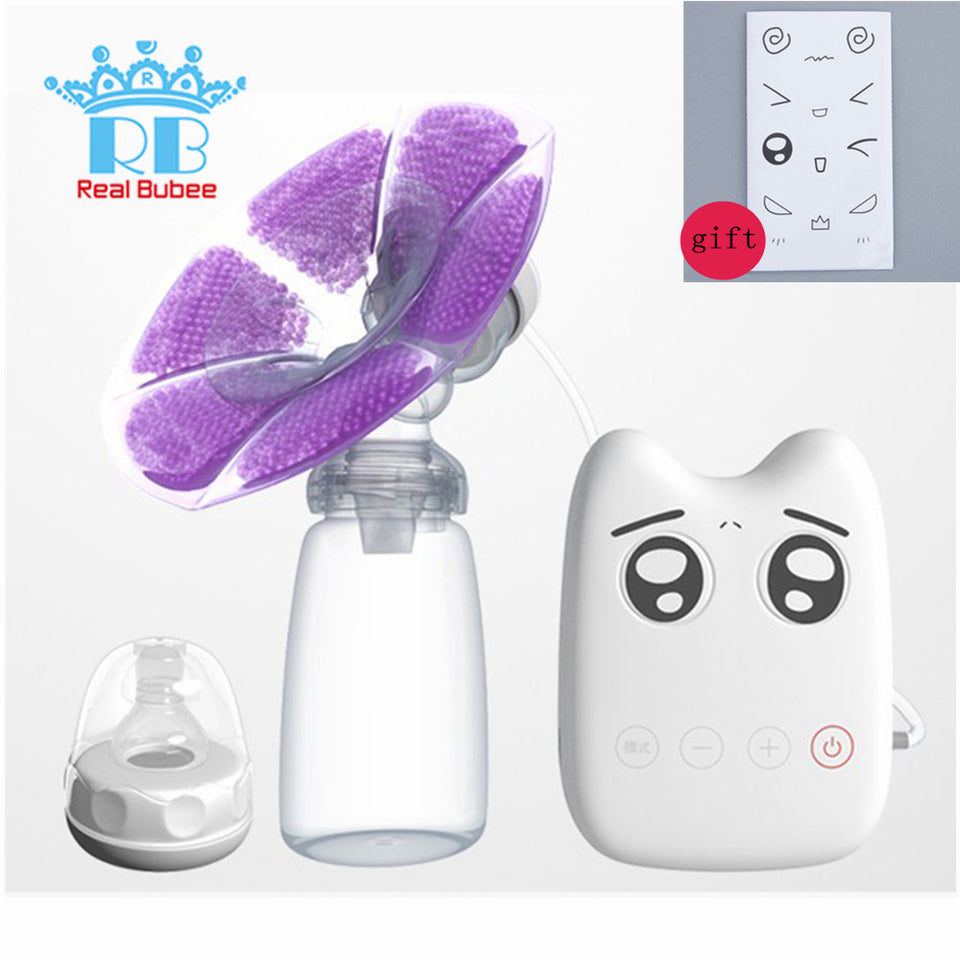 RealBubee Powerful Intelligent USB Electric BPA Free Automatic Massage Breast Pump with Cold Heat Pad For Baby Breast Feeding