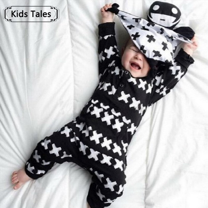 2018 New Autumn Spring cotton baby clothes boys long sleeve X printed baby coveralls newborn baby clothes infant clothes SR062