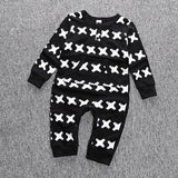 2018 New Autumn Spring cotton baby clothes boys long sleeve X printed baby coveralls newborn baby clothes infant clothes SR062