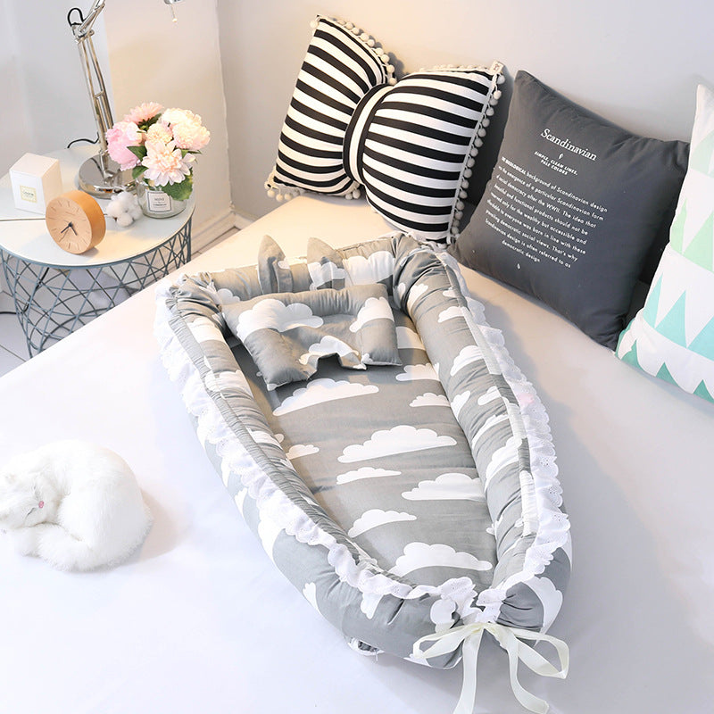 Baby Nest Bed travel crib baby bed Infant CO Sleeping Cotton Cradle Portable Snuggle 90*55cm Newborn Baby Bassinet BB artifact