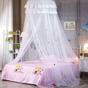 New Children Elegant Tulle Bed Dome Bed Netting Canopy Circular Pink Round Dome Bedding Mosquito Net for Twin Queen King Bed