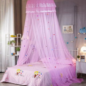 New Children Elegant Tulle Bed Dome Bed Netting Canopy Circular Pink Round Dome Bedding Mosquito Net for Twin Queen King Bed