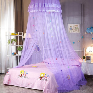 New Children Elegant Tulle Bed Dome Bed Netting Canopy Circular Pink Round Dome Bedding Mosquito Net for Twin Queen King Bed