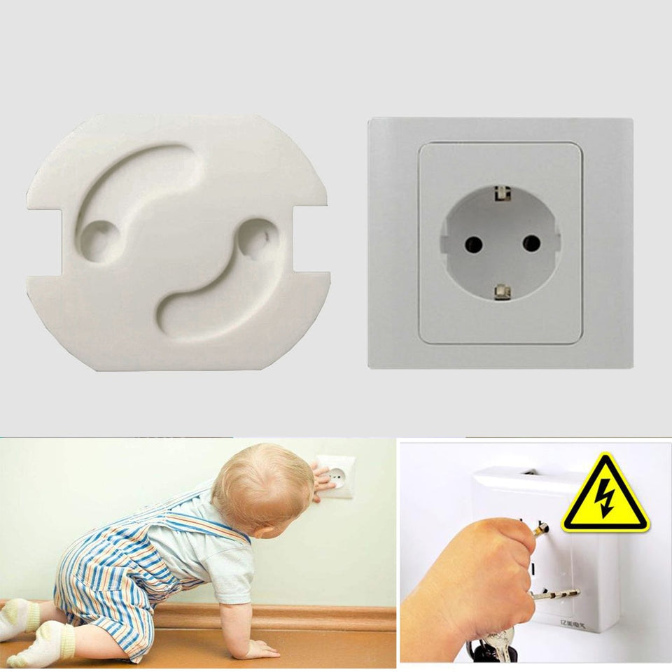 10Pcs/Lot Baby Safety Rotate Cover 2 Holes EU Standard Children Electric Protection Socket Plastic Baby Locks Child Proof Socket