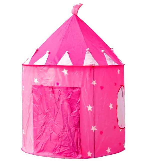 Portable Blue/Pink Prince Foldable Tipi camping toy Tent for Kids Children Castle Play House For Kids Best Gift beach tent