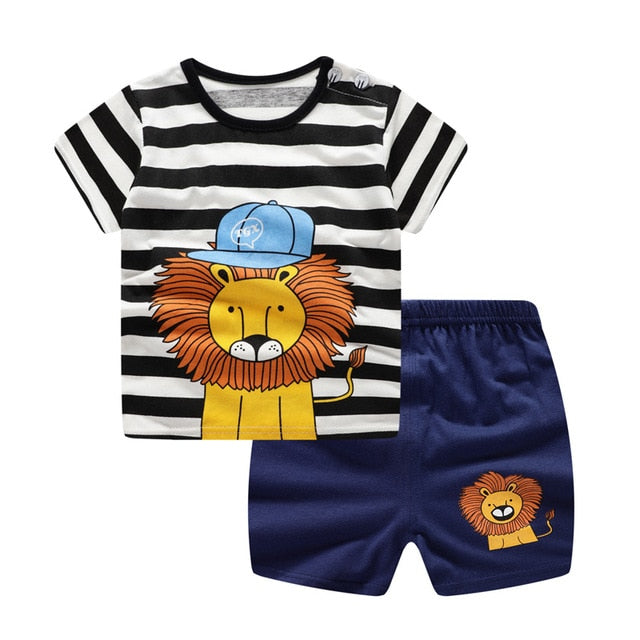 Brand Cotton Baby Sets Leisure Sports Boy T-shirt + Shorts Sets Toddler Clothing Baby Boy Clothes