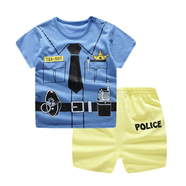 Brand Cotton Baby Sets Leisure Sports Boy T-shirt + Shorts Sets Toddler Clothing Baby Boy Clothes