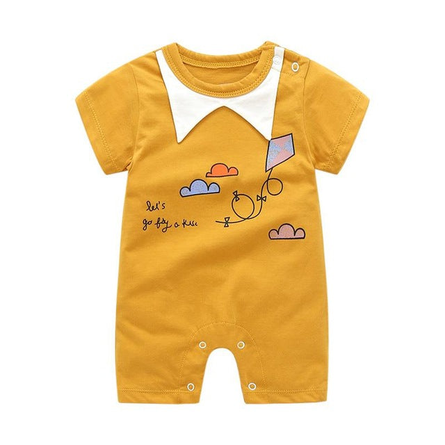 2019 Summer New Style Short Sleeved Girls Dress Baby Romper Cotton Newborn Body Suit Baby Pajama Boys Animal Monkey Rompers