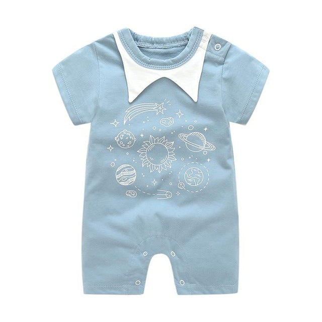 2019 Summer New Style Short Sleeved Girls Dress Baby Romper Cotton Newborn Body Suit Baby Pajama Boys Animal Monkey Rompers