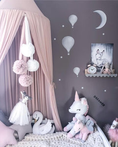 2019 Kids Princess Canopy Bed Curtain Canopy Kids Room Decoration Baby Round Mosquito Net Tent Curtains Children Crib Netting