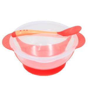 Temperature Sensing Feeding Spoon Child Tableware Food Bowl Learning Dishes Service Plate/Tray Suction Cup Baby Dinnerware Set