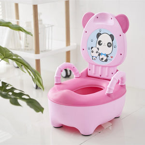 Fashion Baby Potty Toilet Bowl Cute Cartoon Training Pan Toilet Seat Children Bedpan Portable Urinal Comfortable Backrest Pot