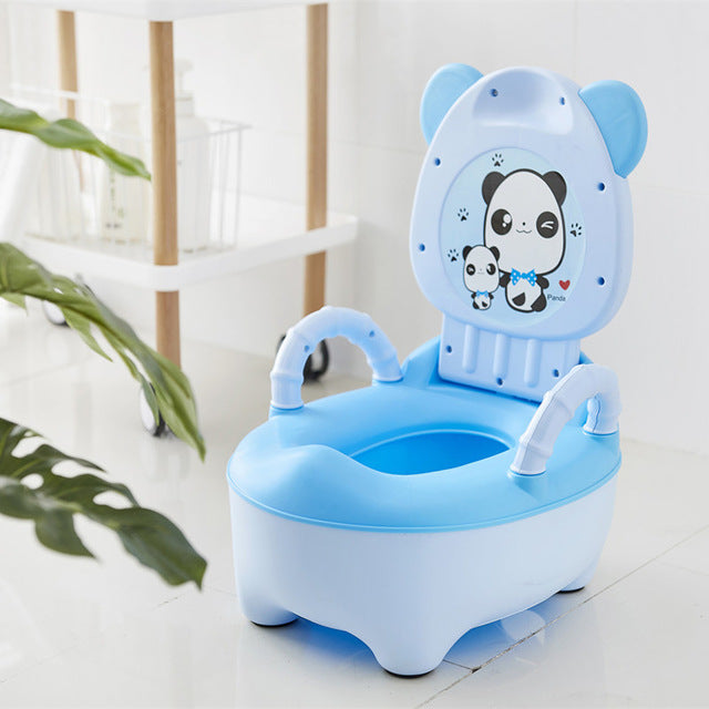 Fashion Baby Potty Toilet Bowl Cute Cartoon Training Pan Toilet Seat Children Bedpan Portable Urinal Comfortable Backrest Pot