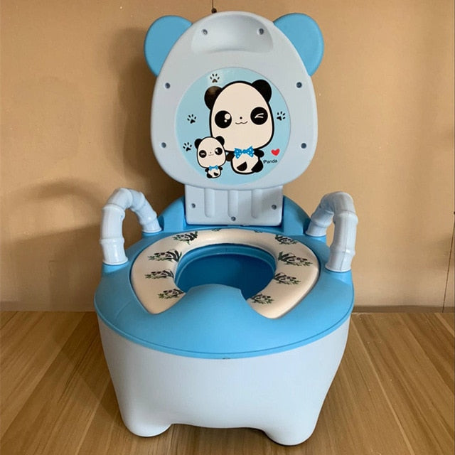 Fashion Baby Potty Toilet Bowl Cute Cartoon Training Pan Toilet Seat Children Bedpan Portable Urinal Comfortable Backrest Pot