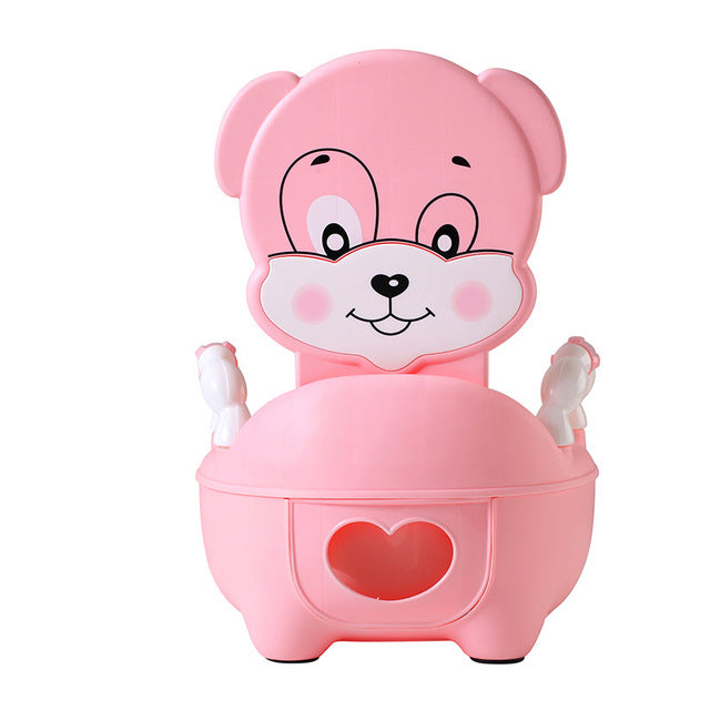 Fashion Baby Potty Toilet Bowl Cute Cartoon Training Pan Toilet Seat Children Bedpan Portable Urinal Comfortable Backrest Pot