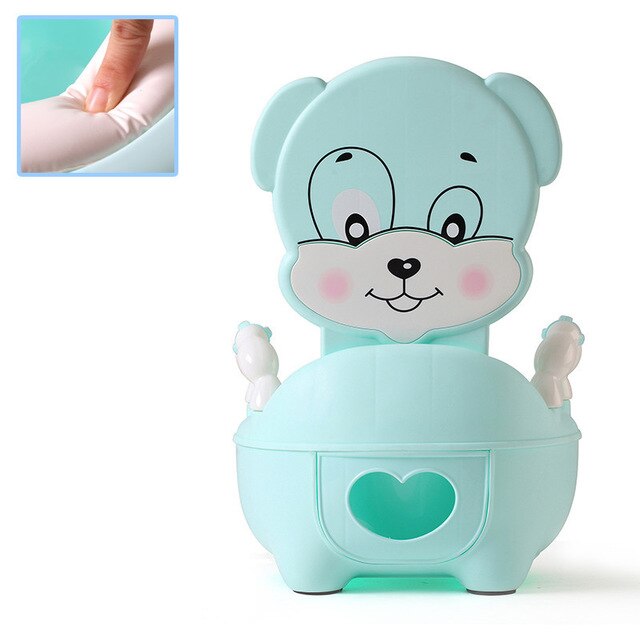 Fashion Baby Potty Toilet Bowl Cute Cartoon Training Pan Toilet Seat Children Bedpan Portable Urinal Comfortable Backrest Pot