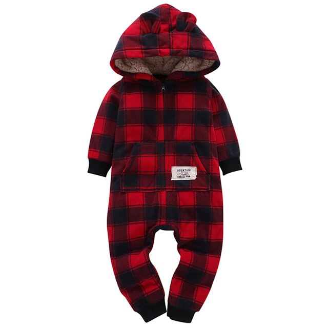 Baby Outerwear Pink Girls Rompers Coat Spring Autumn Long Sleeve Ear Hooded Full Print Baby Boys Jumpsuit  Bebe Costume