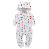 Baby Outerwear Pink Girls Rompers Coat Spring Autumn Long Sleeve Ear Hooded Full Print Baby Boys Jumpsuit  Bebe Costume