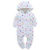 Baby Outerwear Pink Girls Rompers Coat Spring Autumn Long Sleeve Ear Hooded Full Print Baby Boys Jumpsuit  Bebe Costume