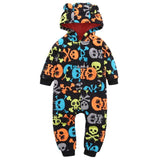 Baby Outerwear Pink Girls Rompers Coat Spring Autumn Long Sleeve Ear Hooded Full Print Baby Boys Jumpsuit  Bebe Costume