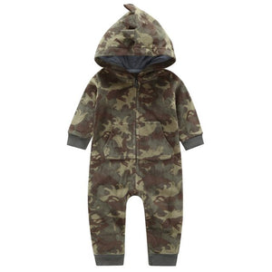 Baby Outerwear Pink Girls Rompers Coat Spring Autumn Long Sleeve Ear Hooded Full Print Baby Boys Jumpsuit  Bebe Costume