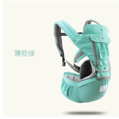 AIEBAO Ergonomic Baby Carrier Infant Kid Baby Hipseat Sling Front Facing Kangaroo Baby Wrap Carrier for Baby Travel 0-18 Months