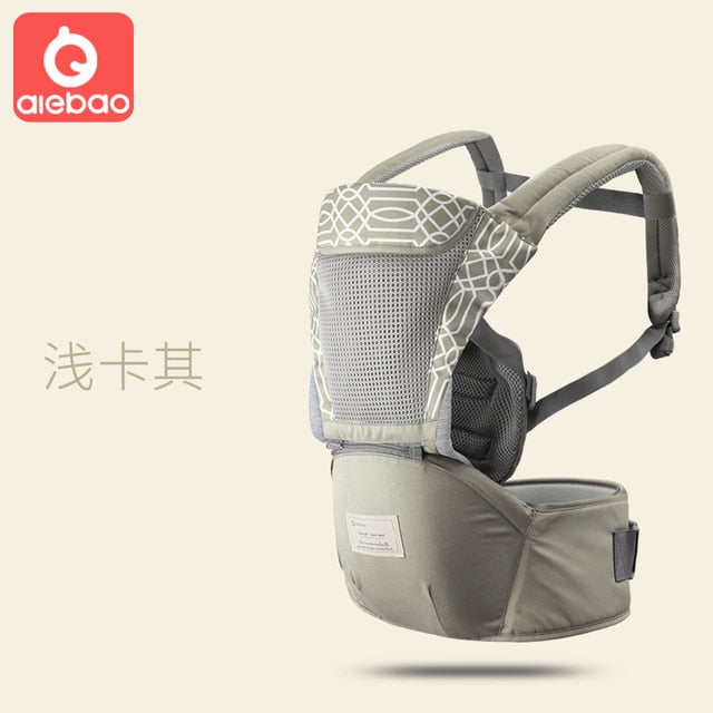 AIEBAO Ergonomic Baby Carrier Infant Kid Baby Hipseat Sling Front Facing Kangaroo Baby Wrap Carrier for Baby Travel 0-18 Months