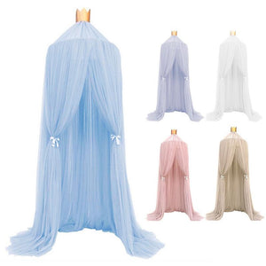 Fantasy Baby Crib Netting Mosquito Net Hanging Round Baby Kids Lace Four Corner Canopy Bed Mosquito Net for Children Girls Room